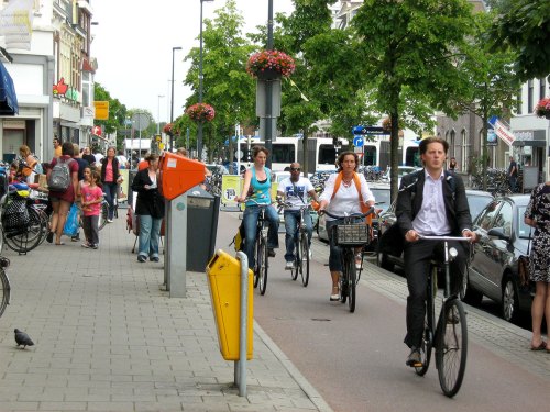 People using bikes for transport in Utrecht