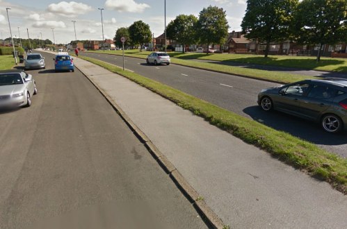 Photograph of footway to be converted into a cycleway on York Road in Leeds