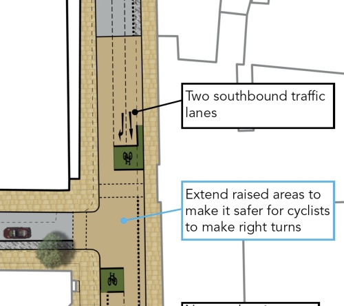 Camden's plan for Gower Street and Grafton Way junction.