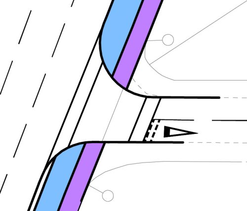 Original plans for the junction in question, where the cycleway has priority over the side road