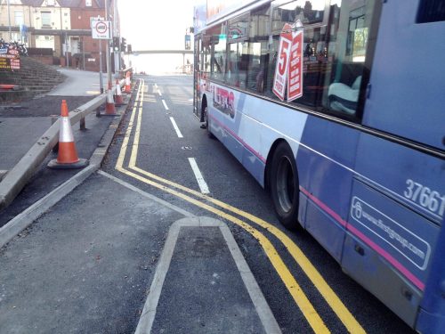 Leeds Cycle Superhighway suddenly turns into a bike lane at Harehills Road junction